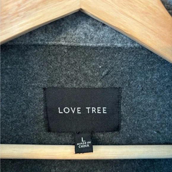 Love Tree Oversized Charcoal Gray Shacket size L Fall Winter Comfy Warm Cozy - Picture 5 of 8
